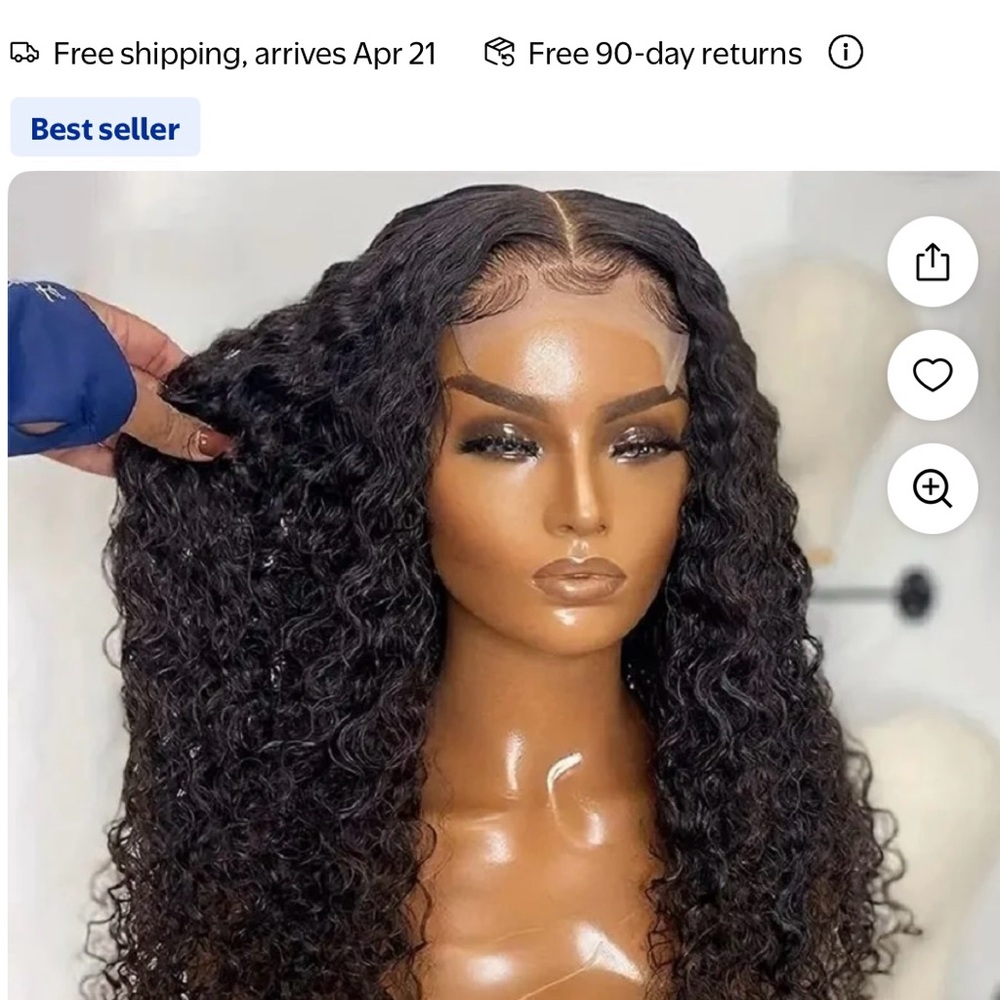 Curly Black Lace Front Wig